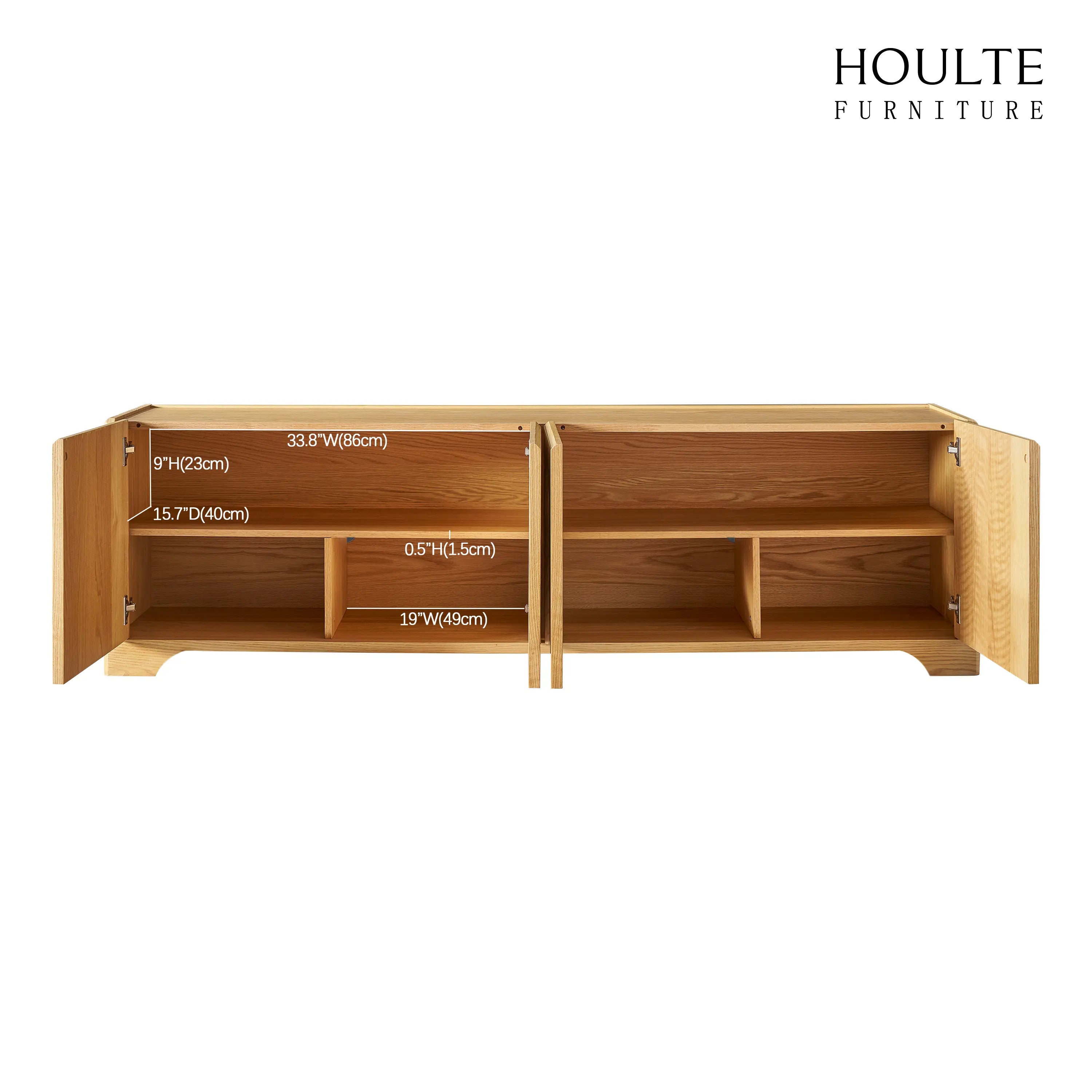 Aurora Oak Media Console 80"