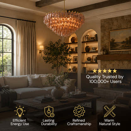 Aurembra Amber Glass Round Chandelier 35.4"D