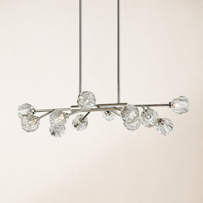 Parisian Crystal Linear Chandelier 48"L