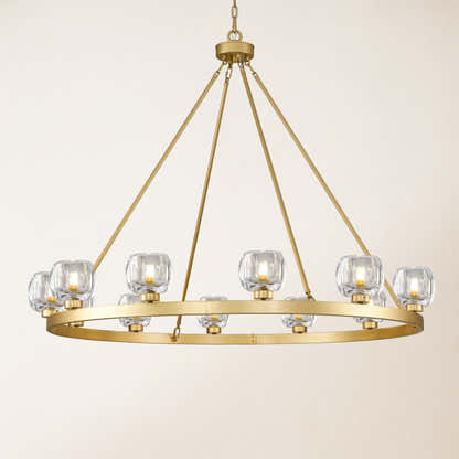 Vellum Round Chandelier 48"D