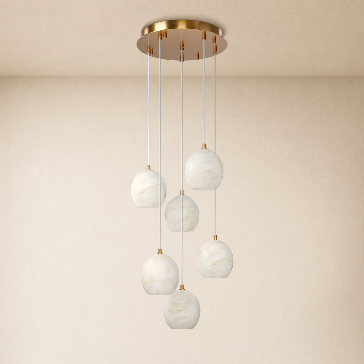 Quorvyn Resin Globe Round Chandelier