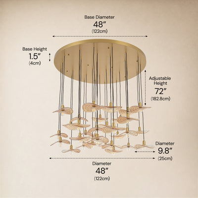 Mirelune Glass Disc Round Chandelier 48"D 