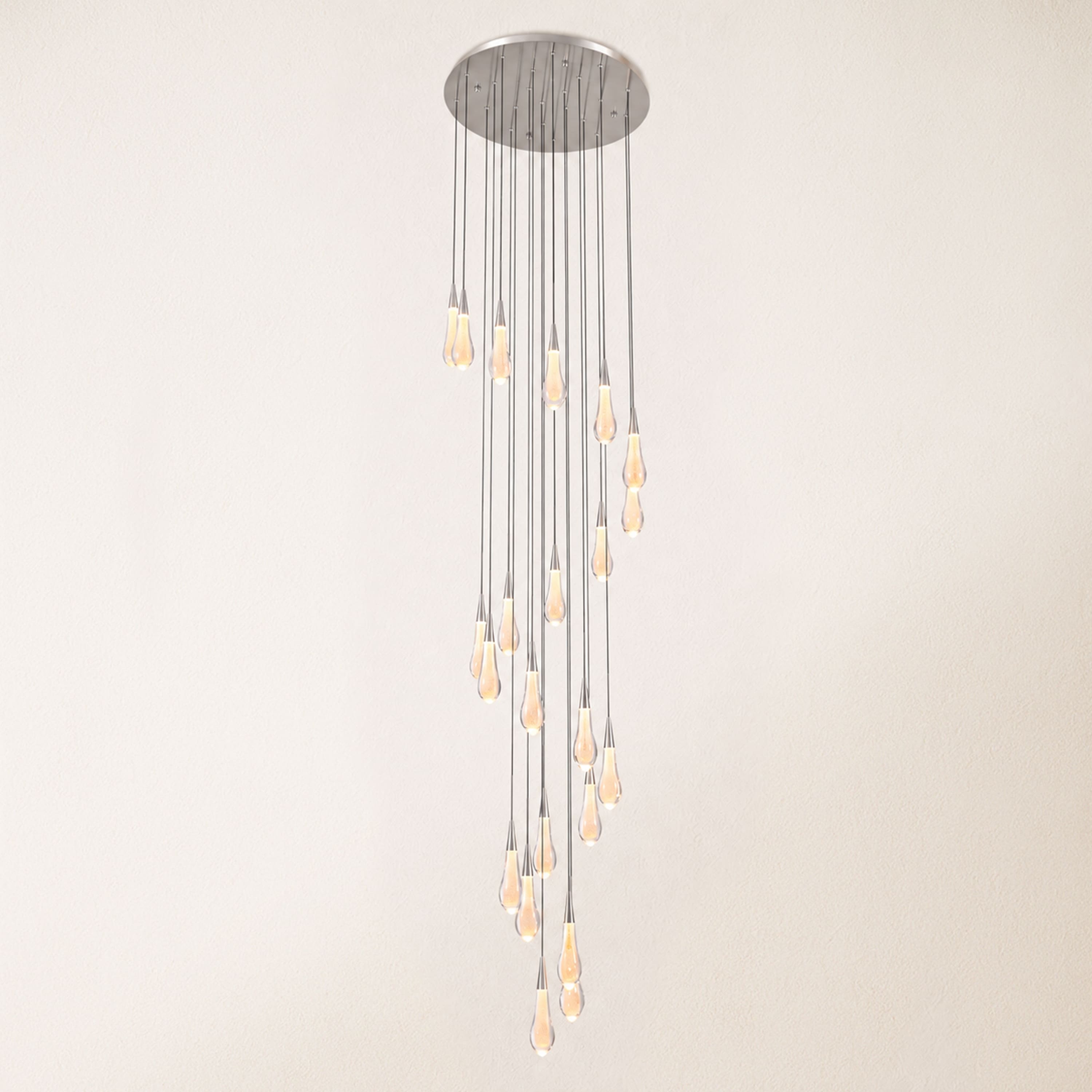 Teardrop Crystal Drop Round Chandelier
