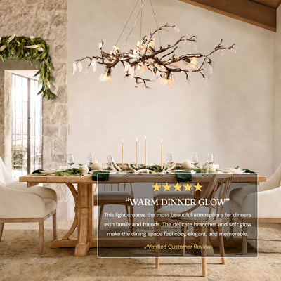 Arboris Rose Quartz Branch Chandelier 39.3"W