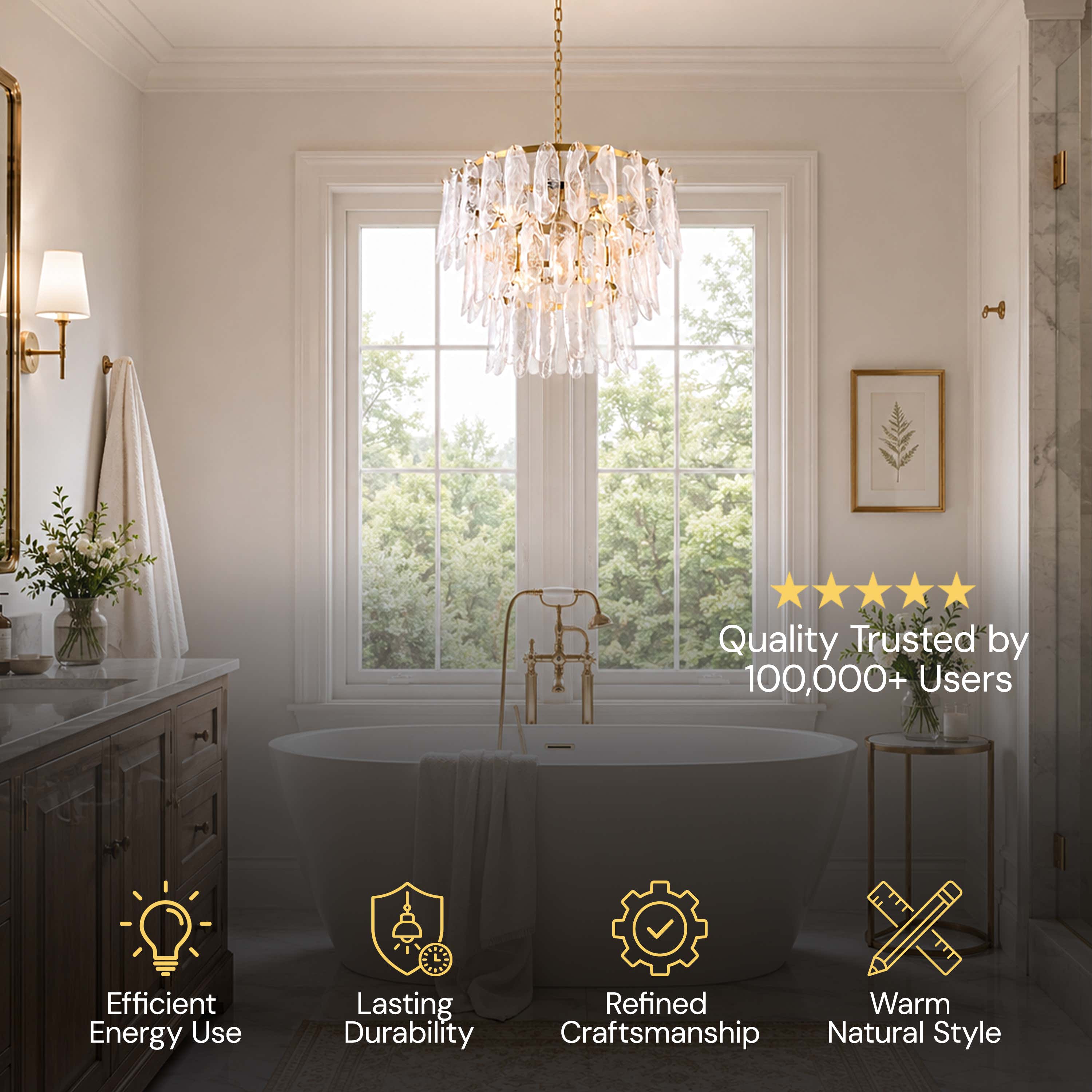 Orvessa Glass Cascade Round Chandelier 23.6"D