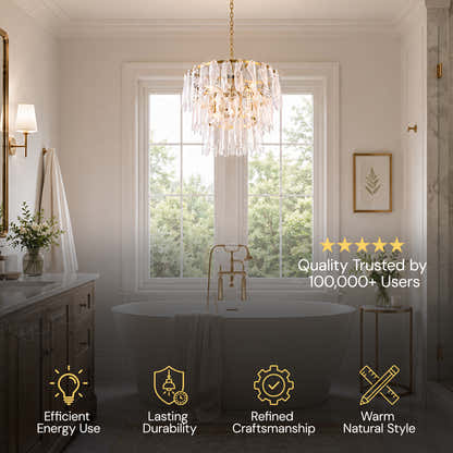 Orvessa Glass Cascade Round Chandelier 23.6"D