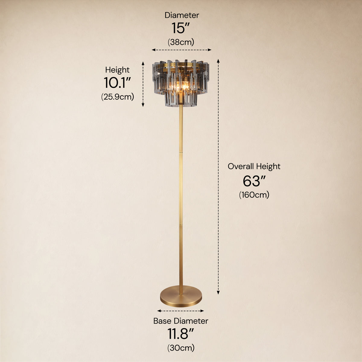 Cirelle Crystal Rectangular Table Lamp 63"H