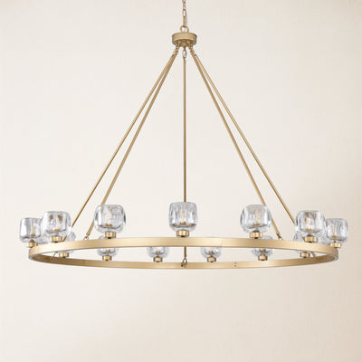 Vellum Crystal Round Chandelier 59"D