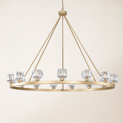 Vellum Crystal Round Chandelier 59"D