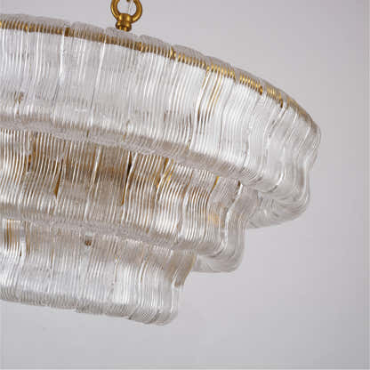 Ondalia Tiered Glass Round Chandelier 24"D