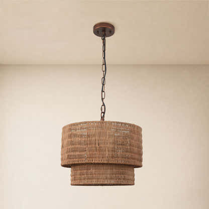 Cavana Rattan Round Pendant 16"D