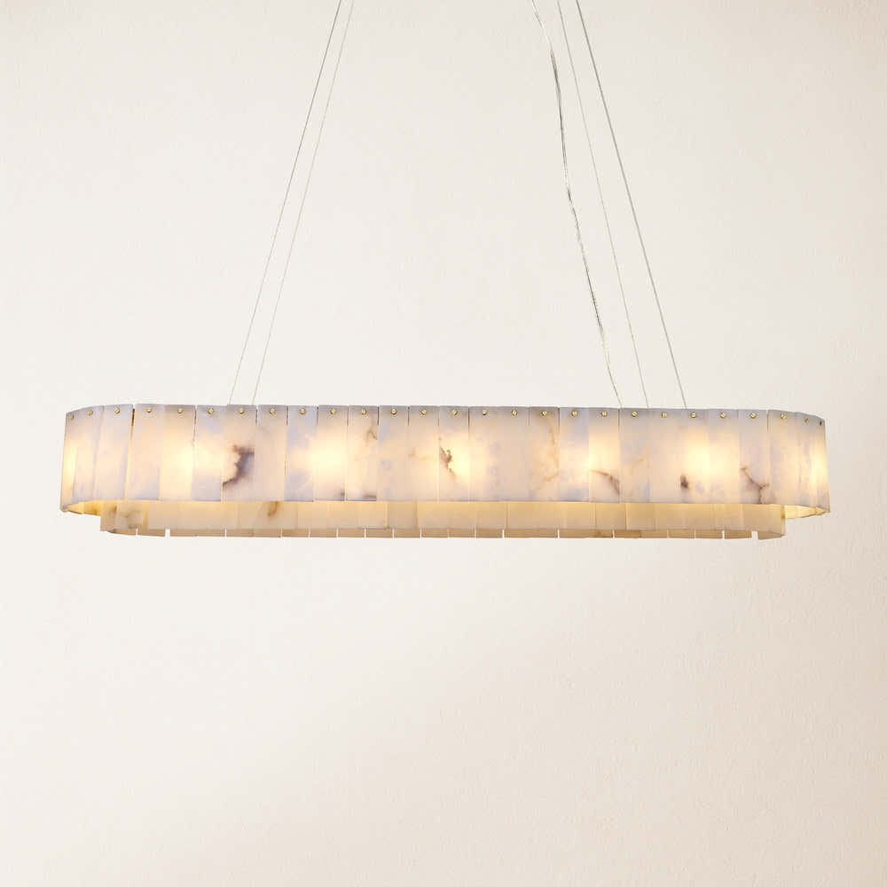 Sawyer Alabaster Oval Chandelier 54"#Finish_Gold