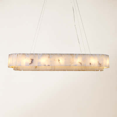 Sawyer Alabaster Oval Chandelier 54"