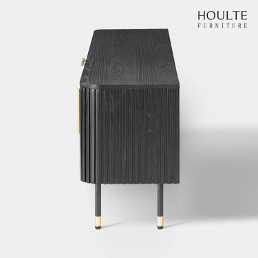 Ewan Oak Media Console and Cabinet Set