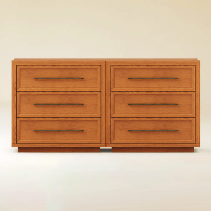 Alvar 63″ Oak 6-Drawer Chest(Set of 2)
