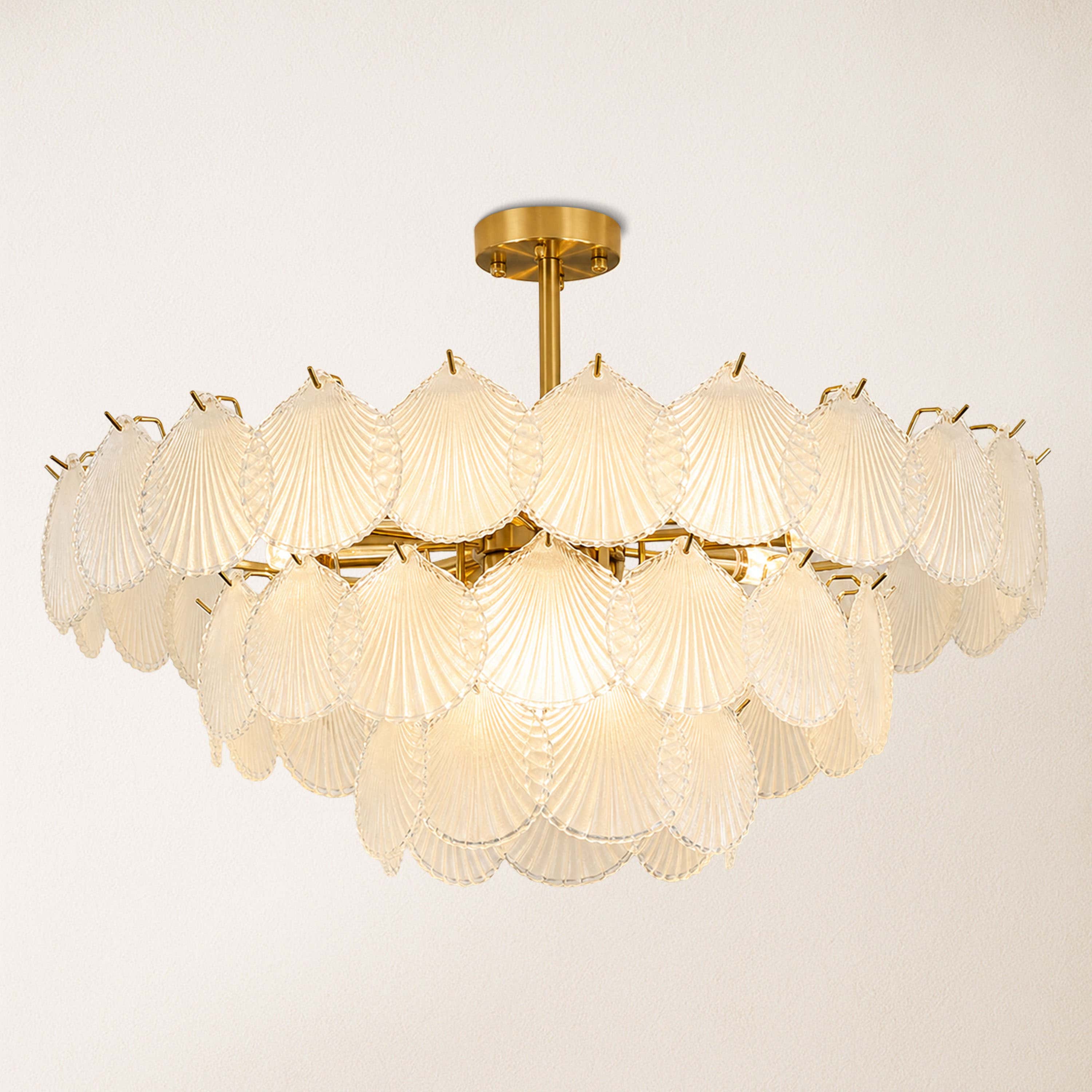 Marivelle Luxury Shell Glass Chandelier