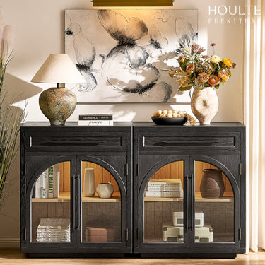 Alvar Arched Oak Sideboard with Drawers（Set of 2)