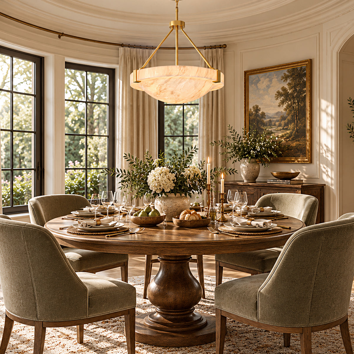 Noverelle Resin Dome Chandelier 18"-30"D