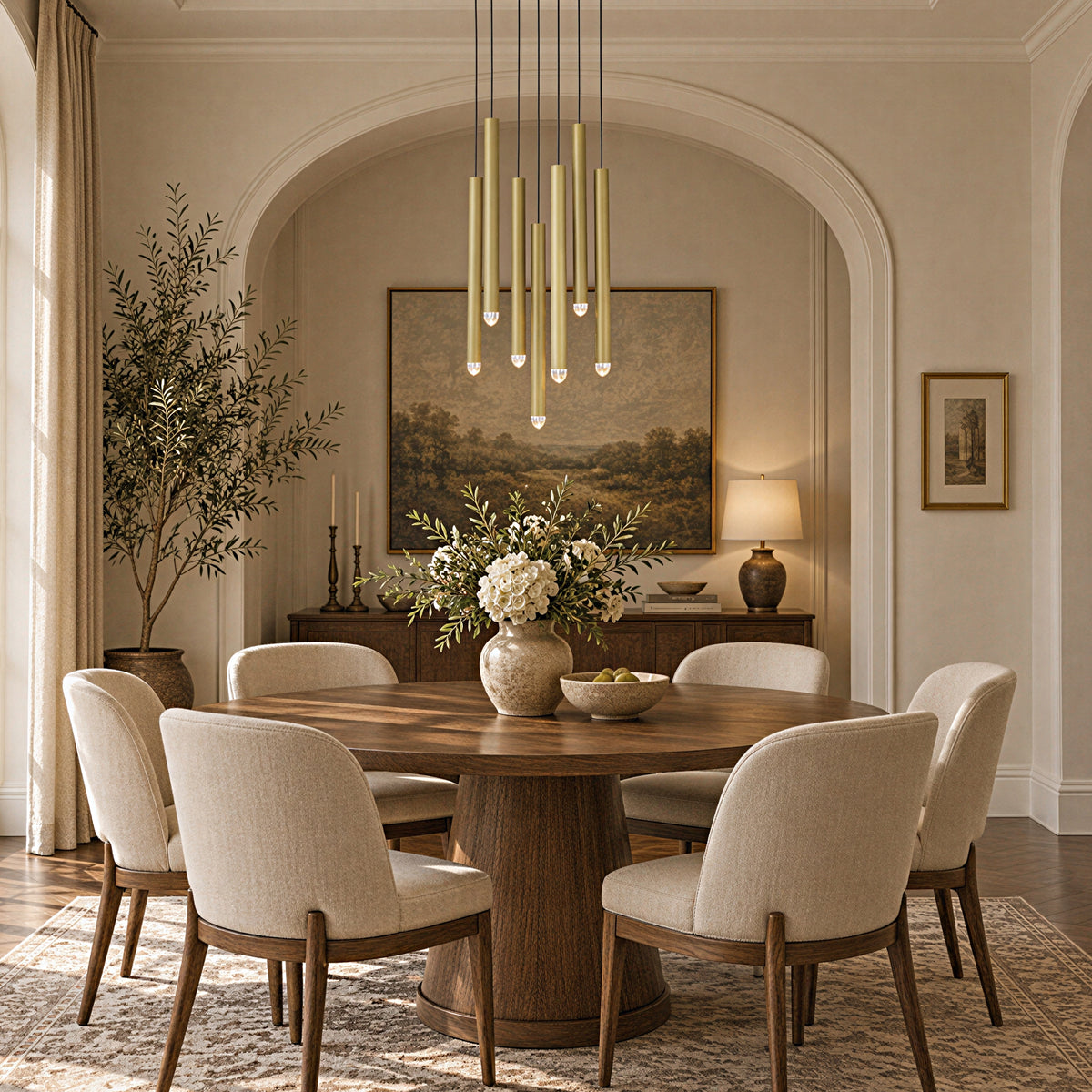 Lyrion Crystal Cylinder Round Chandelier 18.1"D