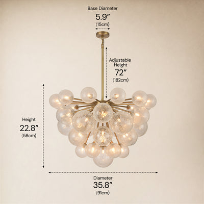 Elowen Glass Globe Cluster Chandelier 35.8"D 