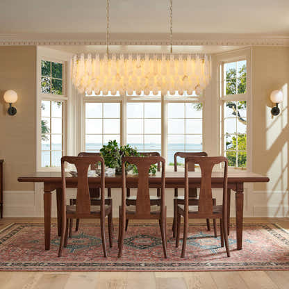 Caldera Alabaster Rectangular Custom Chandelier 54"W 72"W