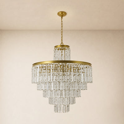 Lucentra Crystal Tiered Round Pendant 32"D
