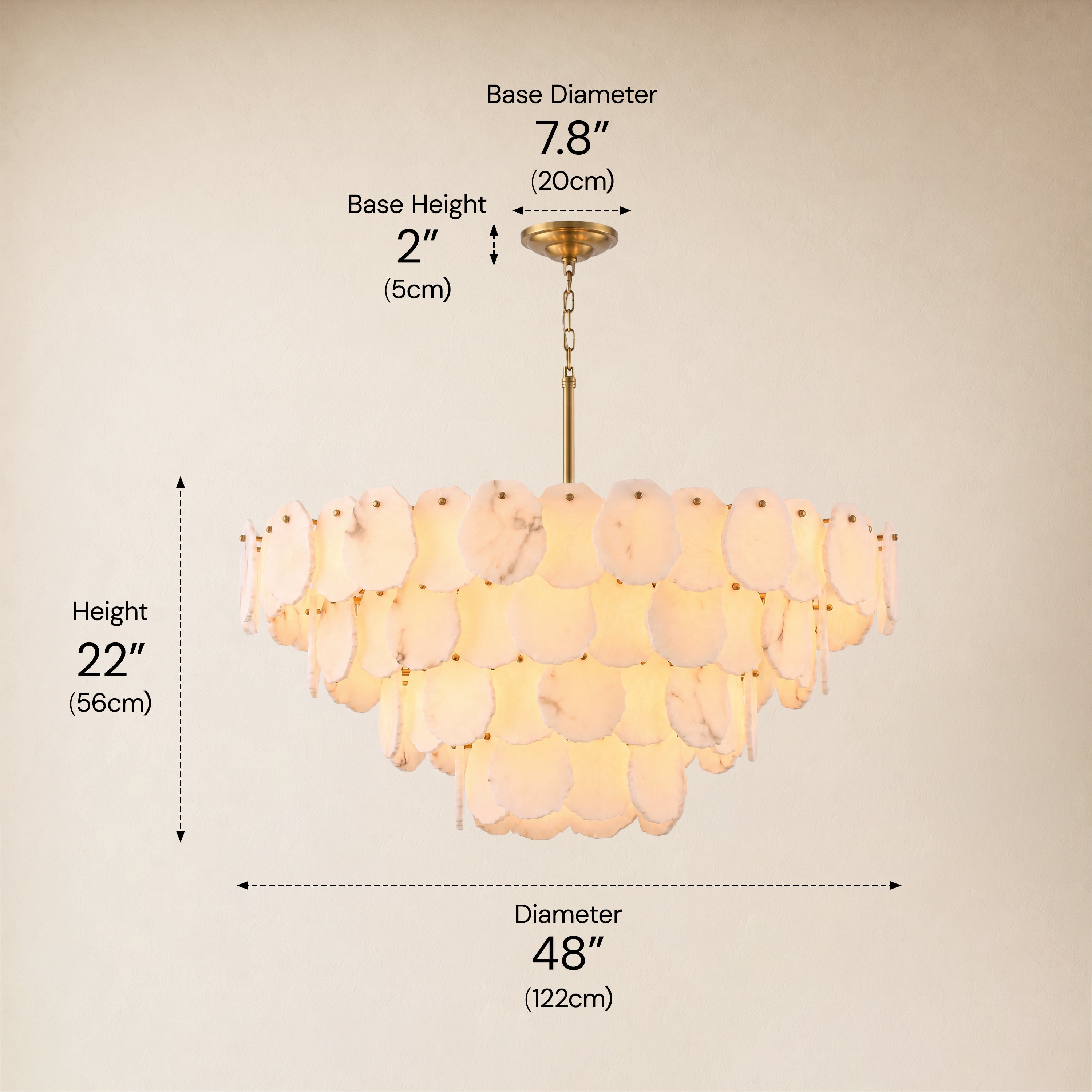 Moira Alabaster Multi-Tier Round Chandelier 48