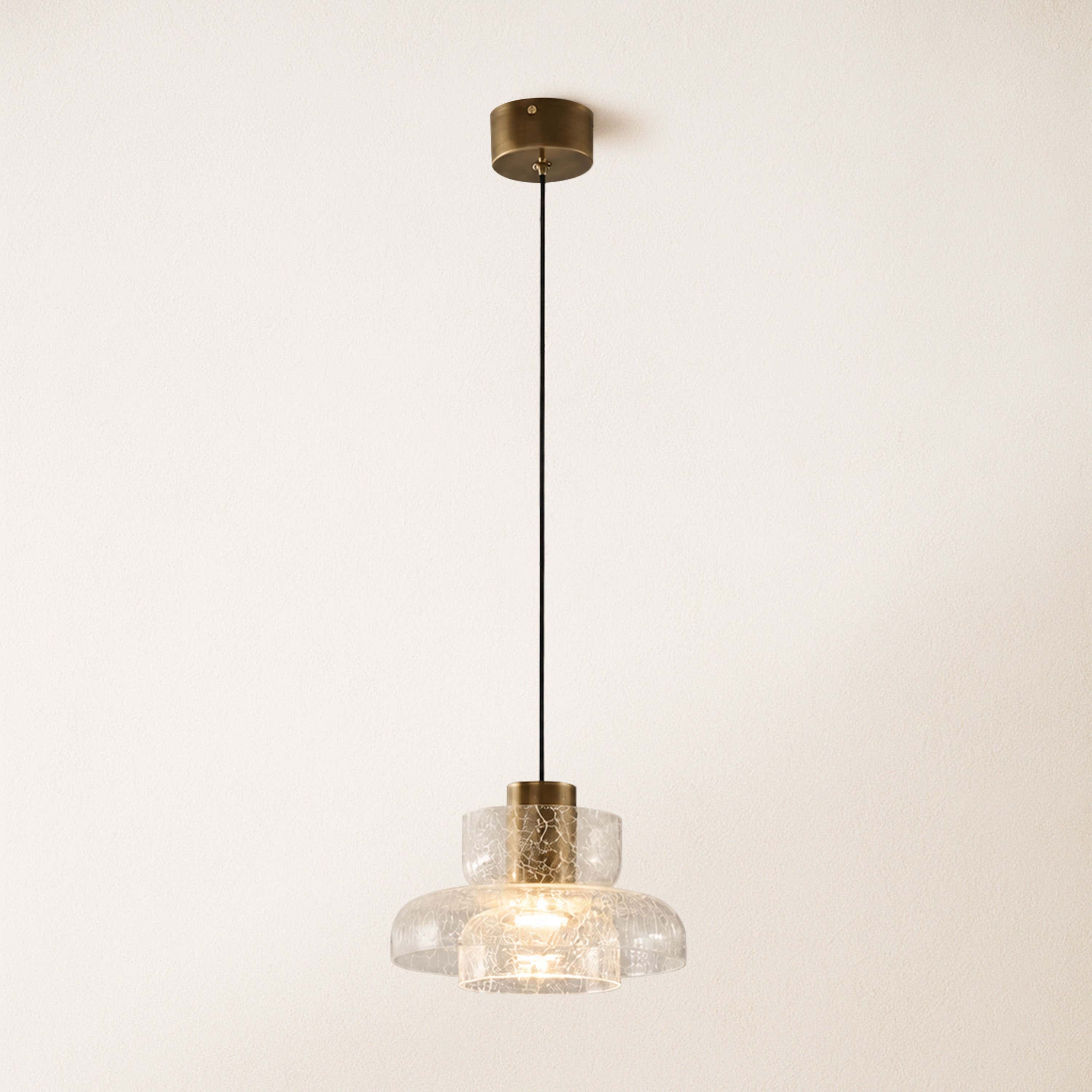 Zendria Crackle Glass Pendant Light