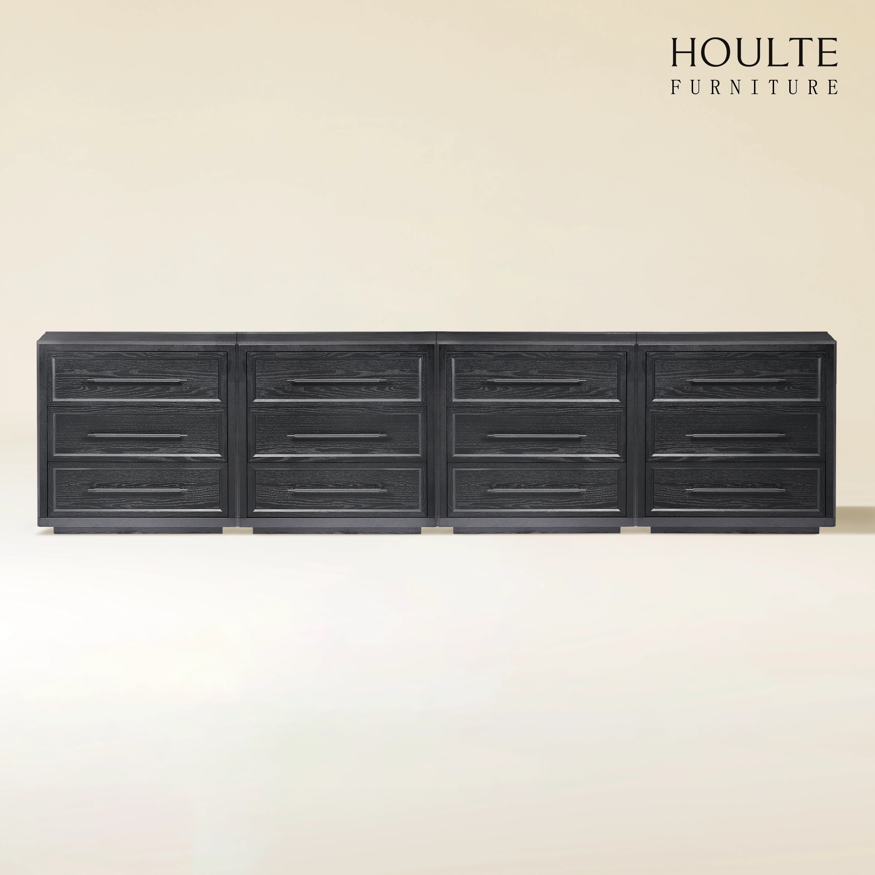 Alvar 128″ Oak 12-Drawer Chest(Set of 4)
