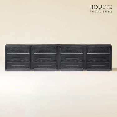 Alvar 128″ Oak 12-Drawer Chest(Set of 4)