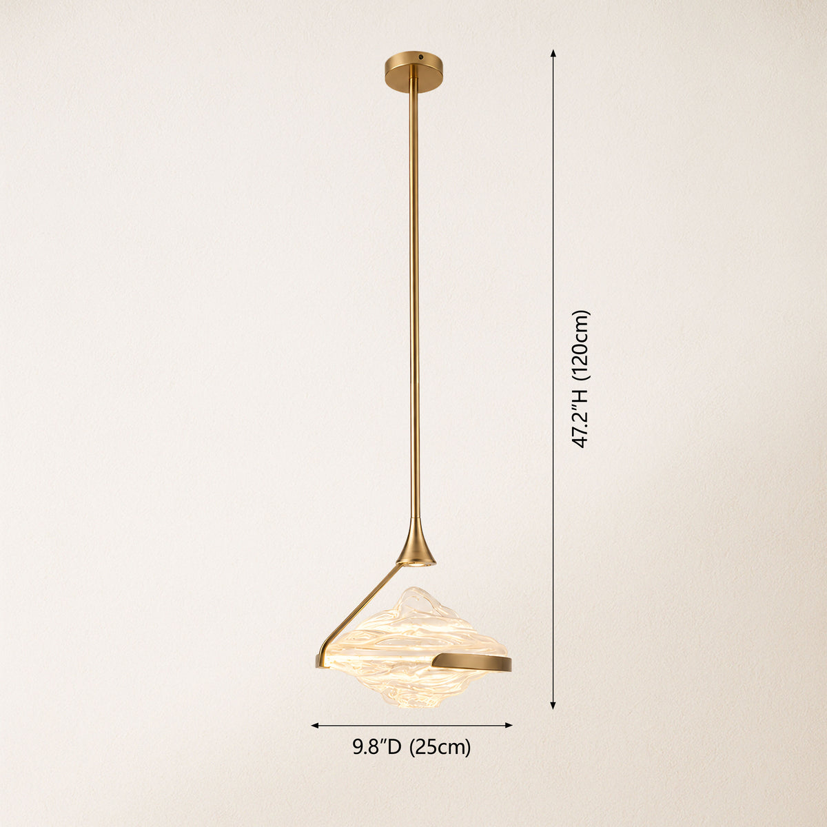 Rivelia Glass Wavy Pendant Light