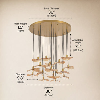 Mirelune Glass Disc Round Chandelier 36"D 