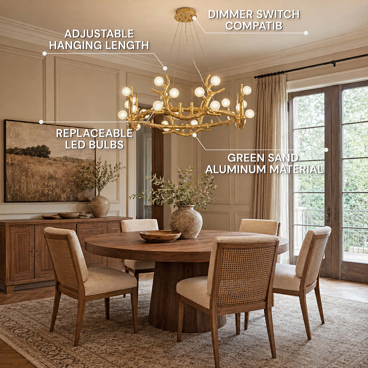 Cervia Antler Branch Chandelier 30