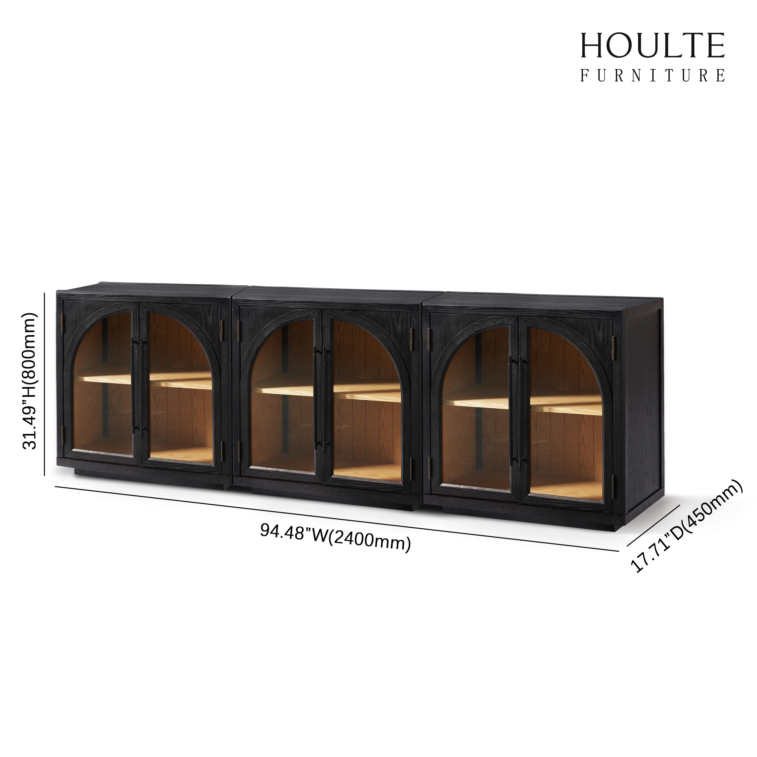 Alvar Arched Oak Media Console（Set of 3）