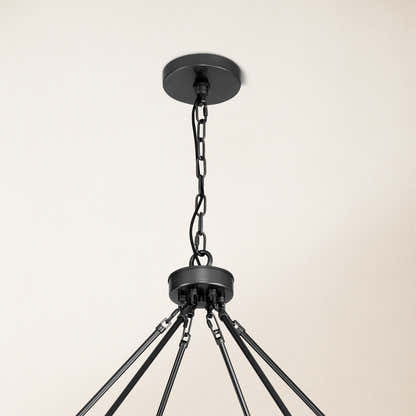 Cylora Glass Tube Round Chain Chandelier 70"D