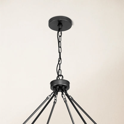 Cylora Glass Tube Round Chain Chandelier 70"
