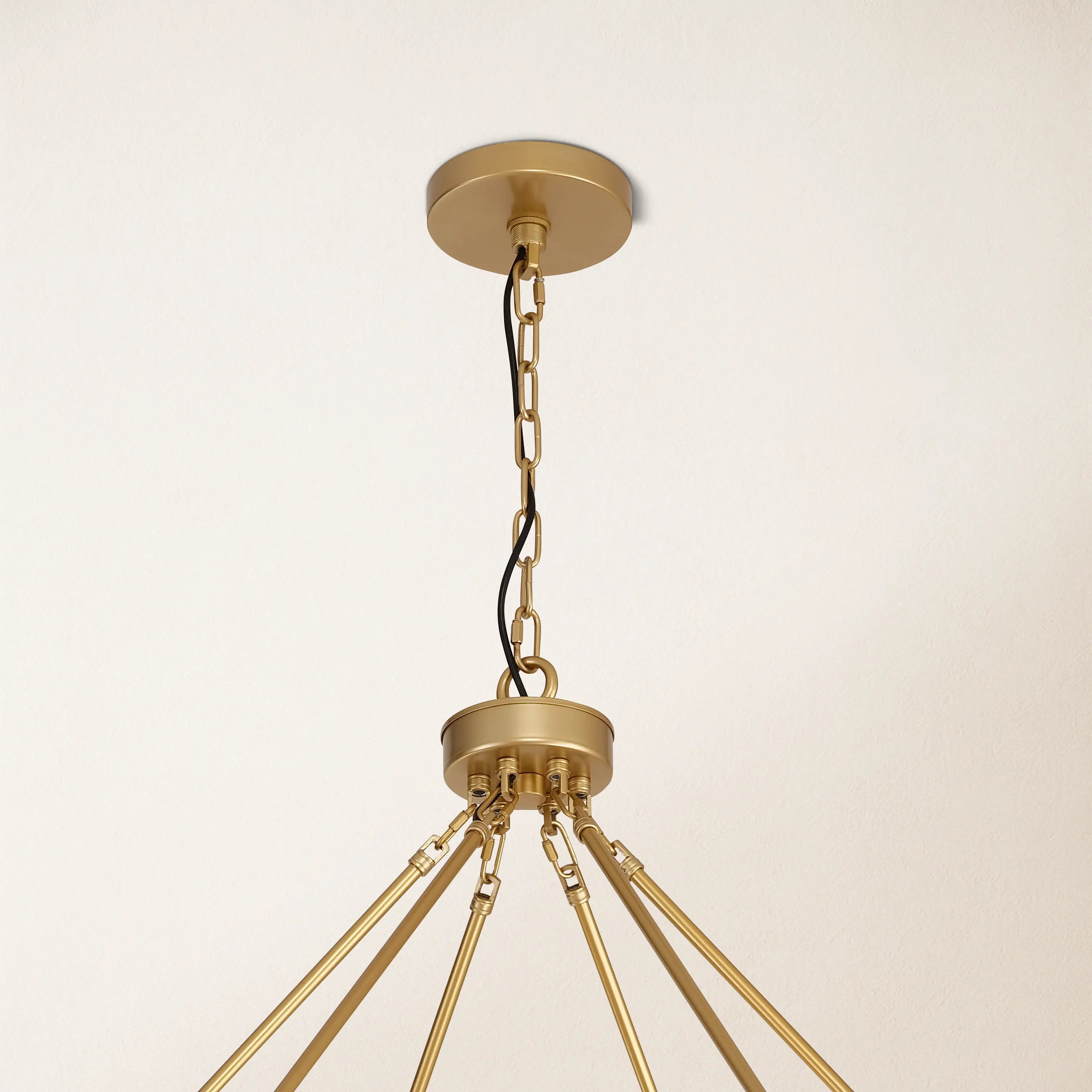 Cylora Glass Tube Round Chain Chandelier 70"