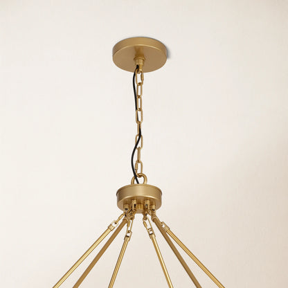 Cylora Glass Tube Round Chain Chandelier 70"