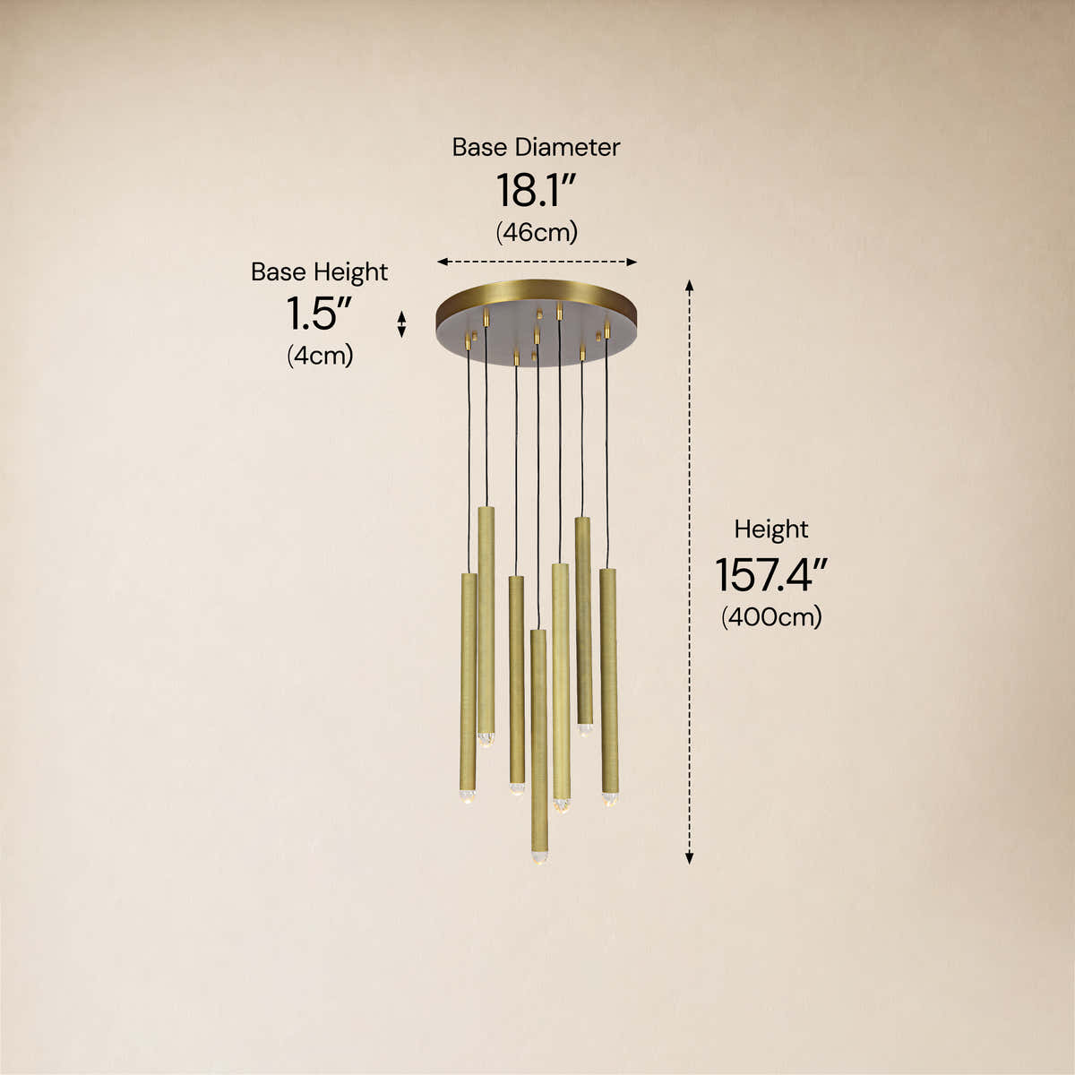 Lyrion Crystal Cylinder Round Chandelier 18.1"D #Finish_Gold,Size_18.1"D dimensions 1