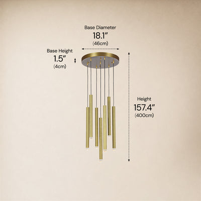Lyrion Crystal Cylinder Round Chandelier 18.1"D 
