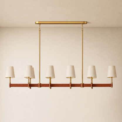 Corvella Leather Custom Linear Chandelier 62" 72"W