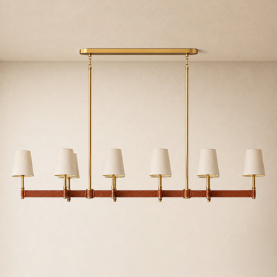 Corvella Leather Custom Linear Chandelier 62" 72"W