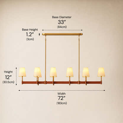 Corvella Leather Custom Linear Chandelier 62" 72"W
