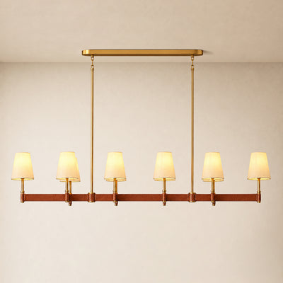 Corvella Leather Custom Linear Chandelier 62" 72"W