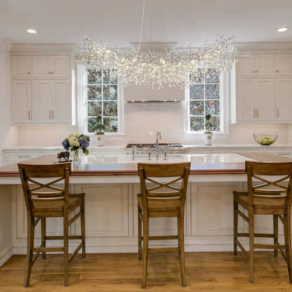 Frostleaf Crystal Cascade Tree Branch Linear Chandelier 72"W