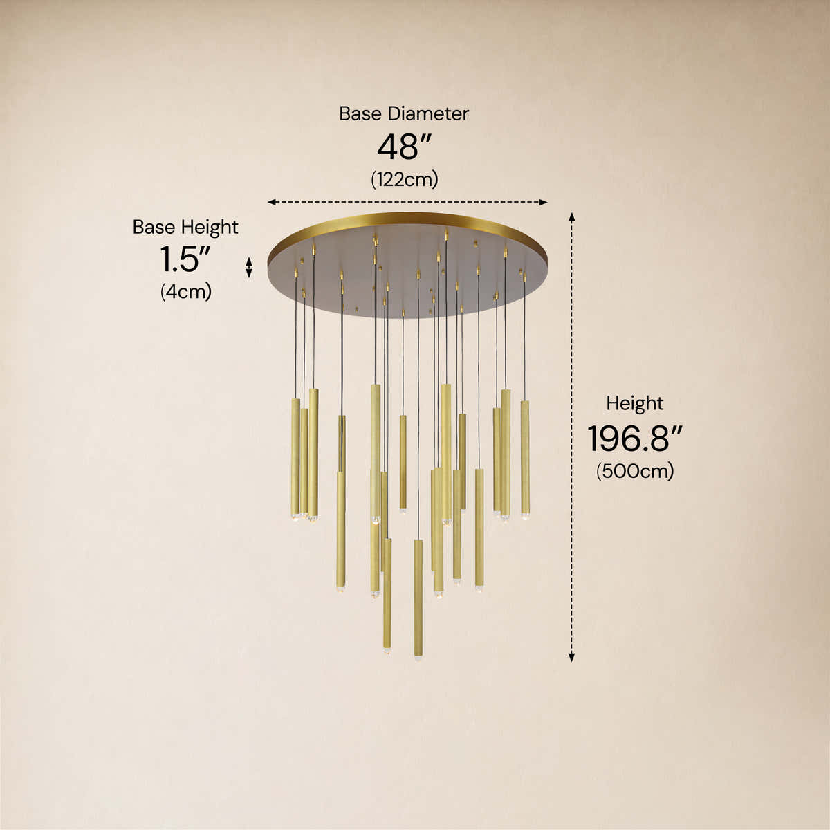 Lyrion Crystal Cylinder Round Chandelier 48"D #Finish_Gold,Size_48"D dimensions 1