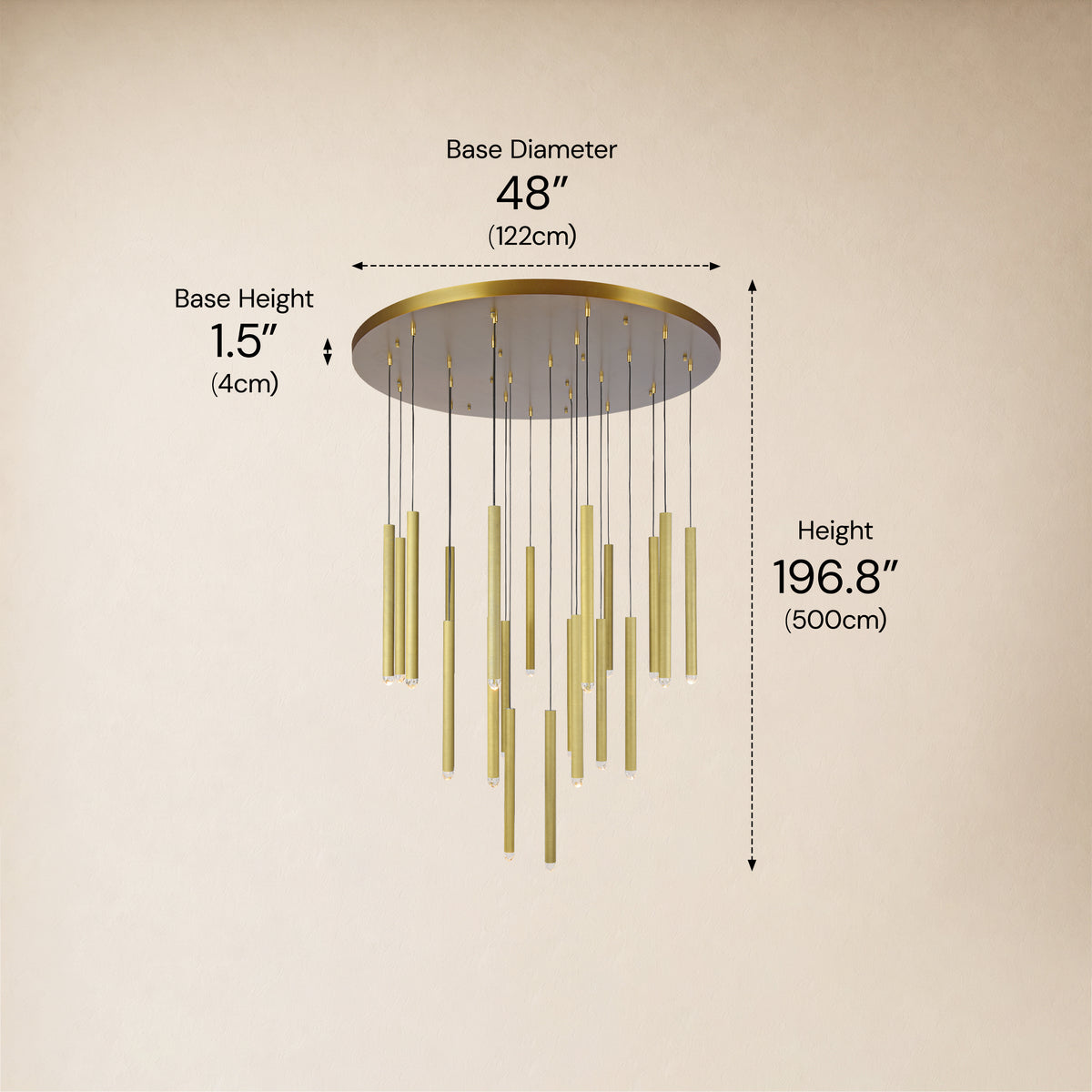 Lyrion Crystal Cylinder Round Chandelier 48"D 
