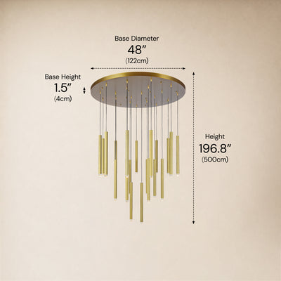 Lyrion Crystal Cylinder Round Chandelier 48"D 
