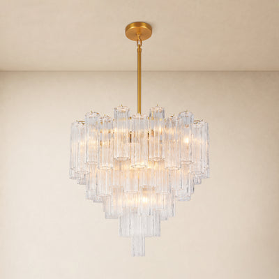 Lumeris Glass Tiered Round Chandelier 30"D