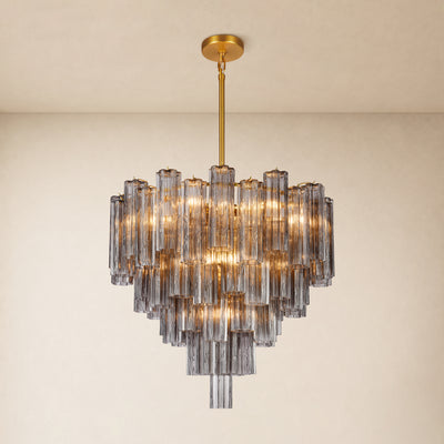 Lumeris Glass Tiered Round Chandelier 30"D